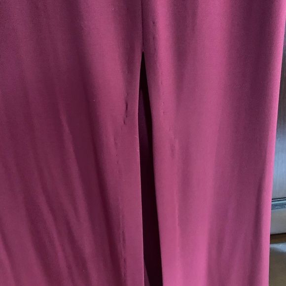 MERLOT HALTER LACE DRESS W/ ILLUSION CUT - Picture 6 of 10